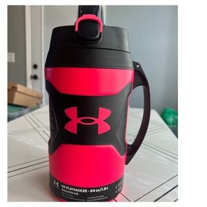 NEW Under Armour Playmaker Sport Jug 64oz Water Bottle Handle Fence Hook Pink